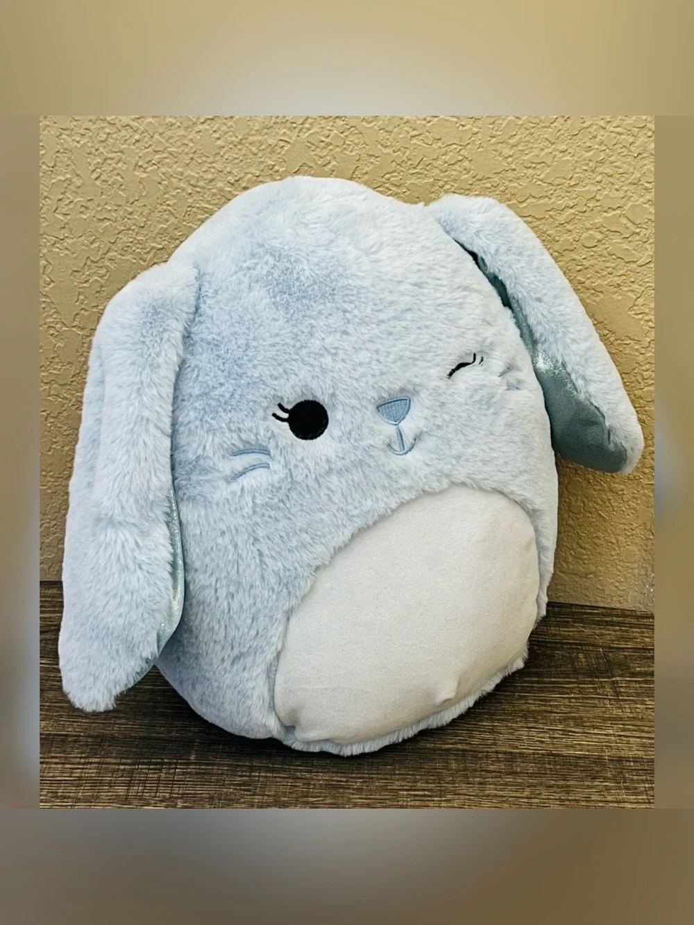 Squishmallows Bastian the Winking Blue Bunny FuzzAMallow Plush Toy